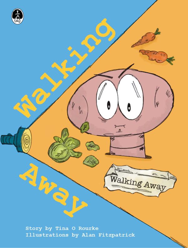 children's illustrated book featuring a cartoon worm, the book is called Walking Away